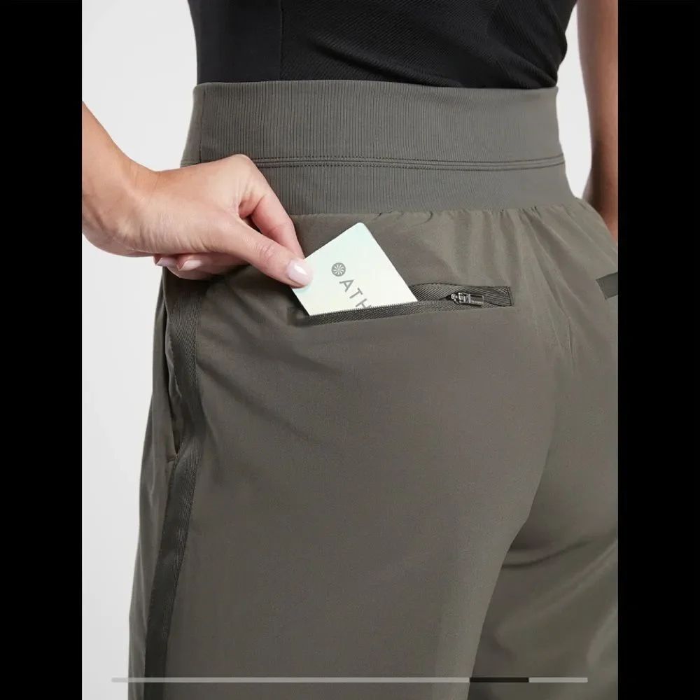 Athleta Nolita Wide Leg Pant NWT Size 26  Mountain Olive Sculptek - Picture 4 of 15